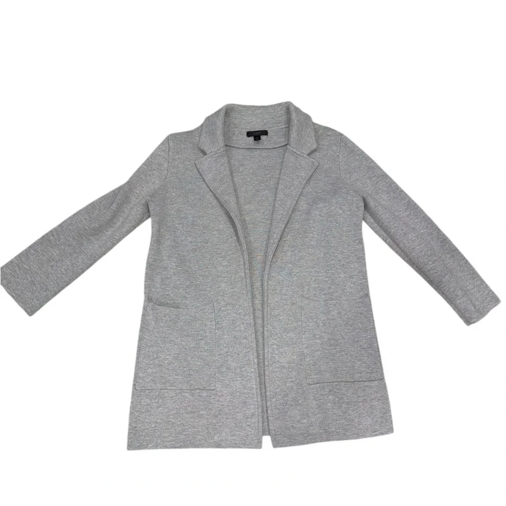 J. Crew Sophie Open-Front Sweater-Blazer in Heather Gray - Size XS